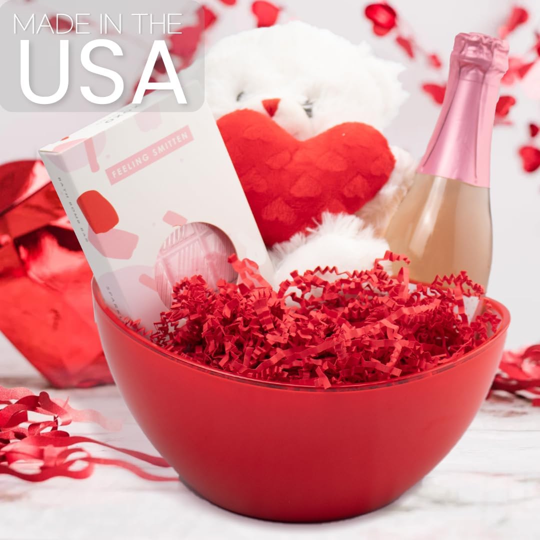 MagicWater Crinkle Cut Paper for Gift Baskets - 2LB - Red - Perfect for Shredded Paper Filler, Basket Filler, Gift Boxes, Bridesmaid Gifts, Halloween Stuffers & More – Ideal for All Occasions