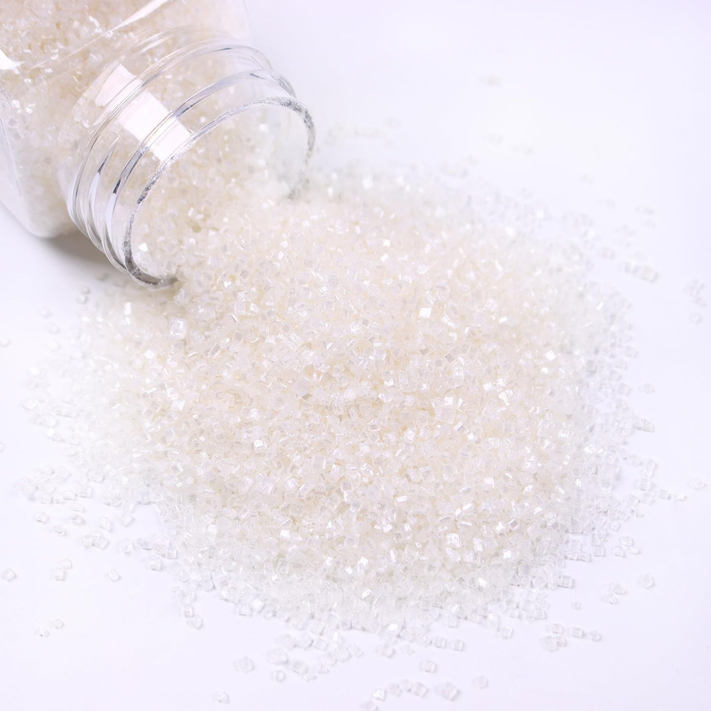 Sanding Sugar Edible for Cakes Decorating White Sugar Sprinkles 5.3oz Sugar Crystals Cake Sprinkles for Baking Cupcakes Topper Cookies Ice Cream Topping