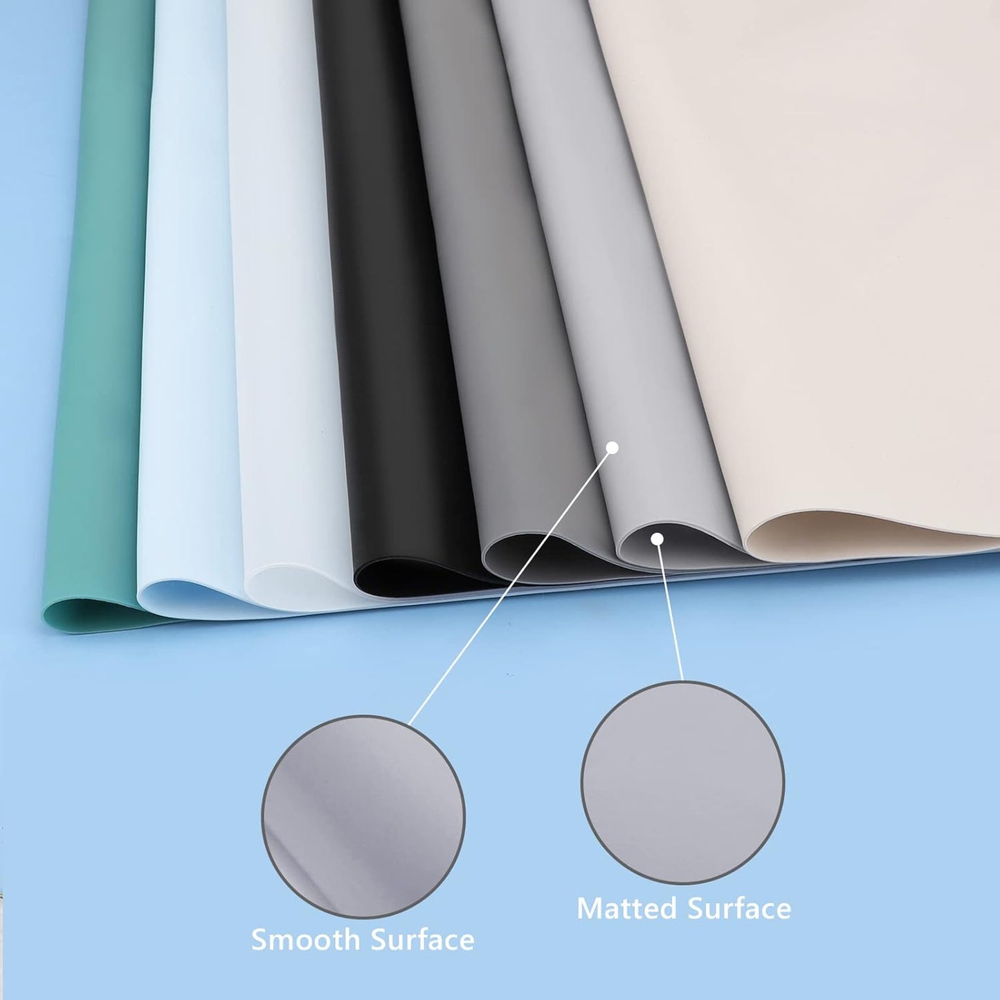 Gartful 2 Pack Silicone Mats for Countertop - 0.05" Thicker, 32" by 24" Extra Large Counter Table Protector, Heat Resistant, Work Desk Pad, Placemat, Multipurpose, Pastry Mat, Light Gray