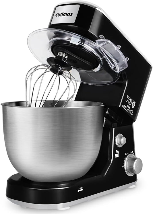 CUSIMAX Stand Mixer 5-QT Tilt-Head Food Mixer Kitchen Electric Mixer with Dough Hook, Wire Whip & Beater for Daily Use