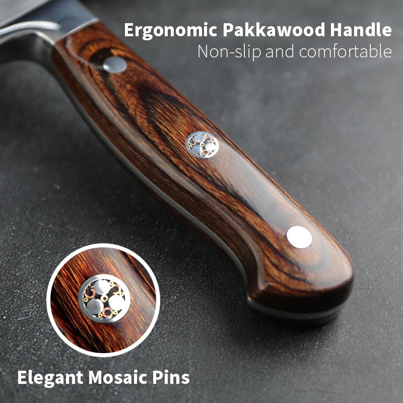 Professional 8 Inch Chef Knife, 1.4116 German High Carbon Steel Kitchen Chef Knife, Chefs Knife With Pakkawood Handle, Dual Blade Sharp Kitchen Knife With Gift Box