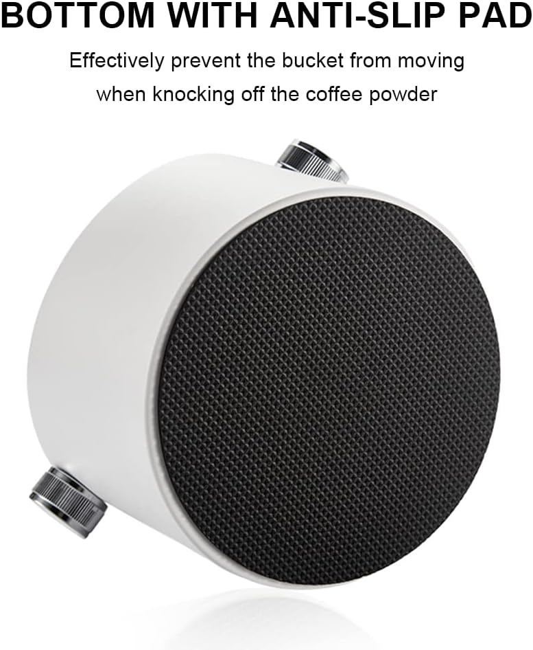 Espresso Knock Box, Large Capacity & Non-Slip Base Coffee Knock Box, Barista Tools, Espresso Machine Accessories (White)