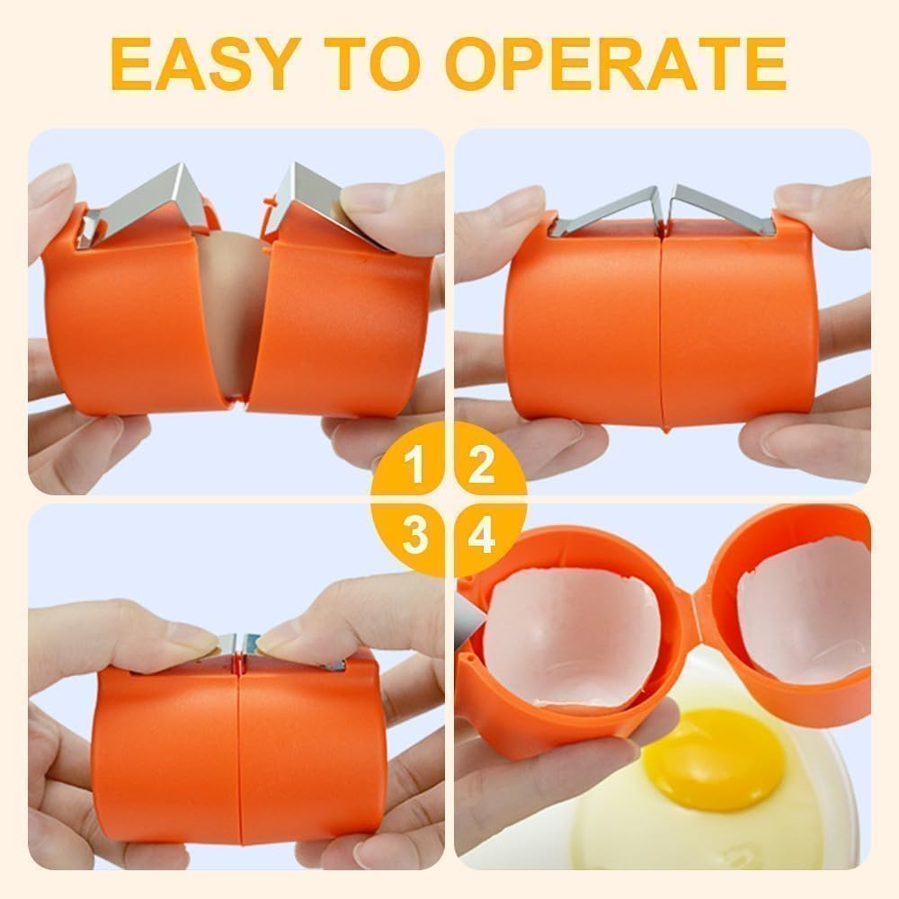 Egg Topper Cutter Tool Egg Cracker Tool Egg Shell Opener Hard Boiled Egg Peeler Egg Shell Opener for Hard Boiled Eggs Egg Cracker Tool For Eggs Kitchen Gadgets (2, Yellow)