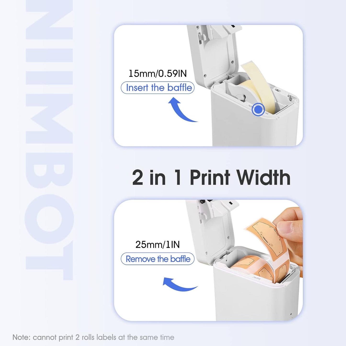 NIIMBOT D101 Label Maker, Handheld Thermal Label Printer with Tape, Easy to Print 0.5 to 1 Inch Width Inkless Label Maker for School Name, Cable Labels, Business Price Tags, Home Storage