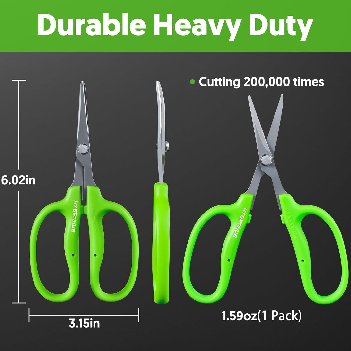 2PCS Garden Scissors, Curved Blade,6in Pruning Shears Snips Non-stick Coated Sharp Steel Blades - Gardening Tools Garden Shears for Plants Herb Flowers in Grow Tent and Hydroponics