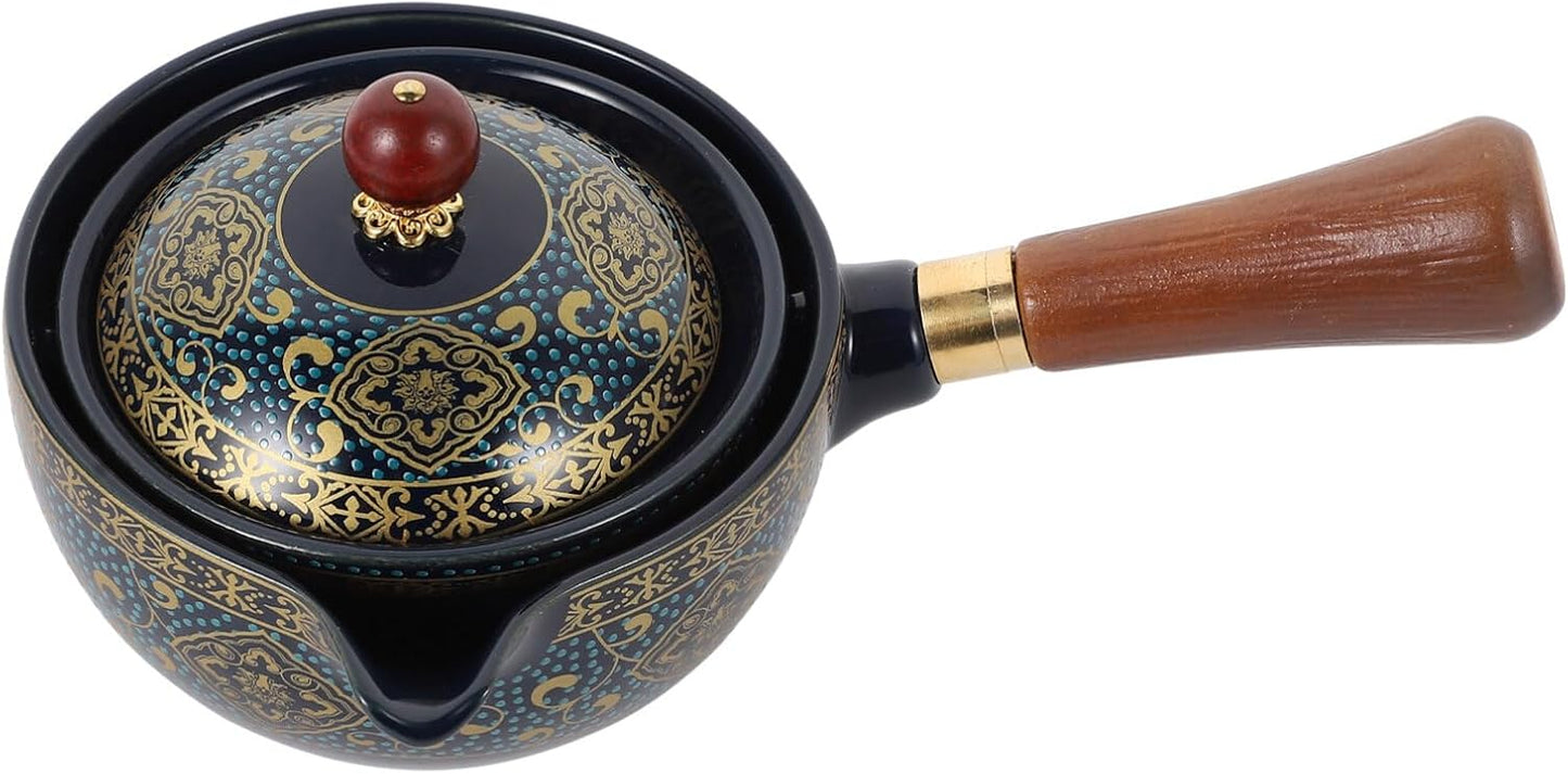 Chinese Ceramic Teapot Classical Porcelain Chinese Gongfu Tea Set 360 Rotation Ceramic Teapot with Tea Strainer for Loose Leaf Tea
