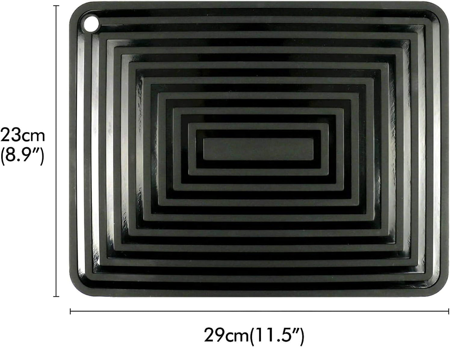 LogHog Large Silicone Trivet Mats for Hot Dishes/Pans, Heat Resistant Pot Holder, 9"x12" Non Slip Flexible Durable Pot Coaster Kitchen Table Mats Set of 2 (Black)