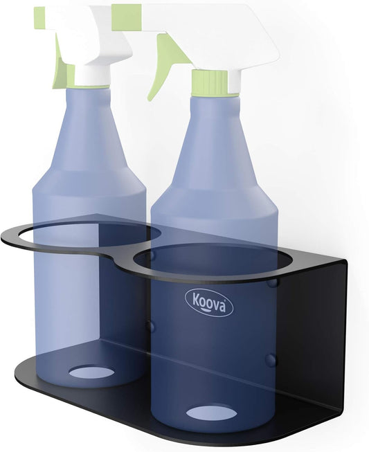 Koova 2 All-Purpose Spray Bottle Holder | Easy Install Wall Mount Hardware Included | Heavy-Duty Powder Coated Steel Storage Rack for Garage And Home | Craft Workspace Paint Bottle Organizer USA Made