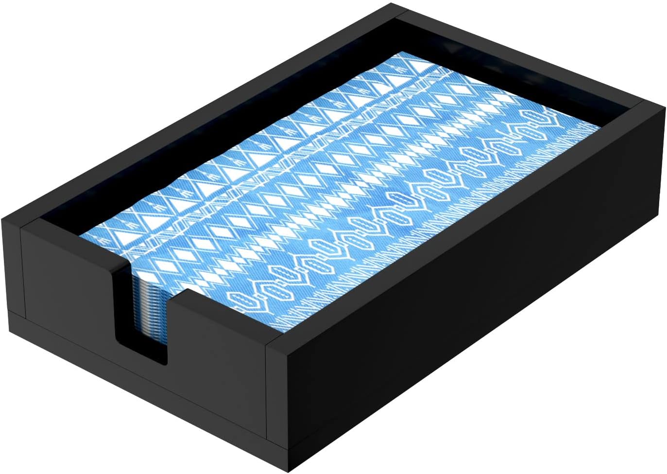 HIIMIEI Acrylic Napkin Holder for Bathroom, Black Acrylic Guest Towel Holder, Bathroom Napkins Guest Disposable Holder, Hand Towel Tray for Kitchen, Parties, Weddings, Party, Hotel, Restaurant（Black）