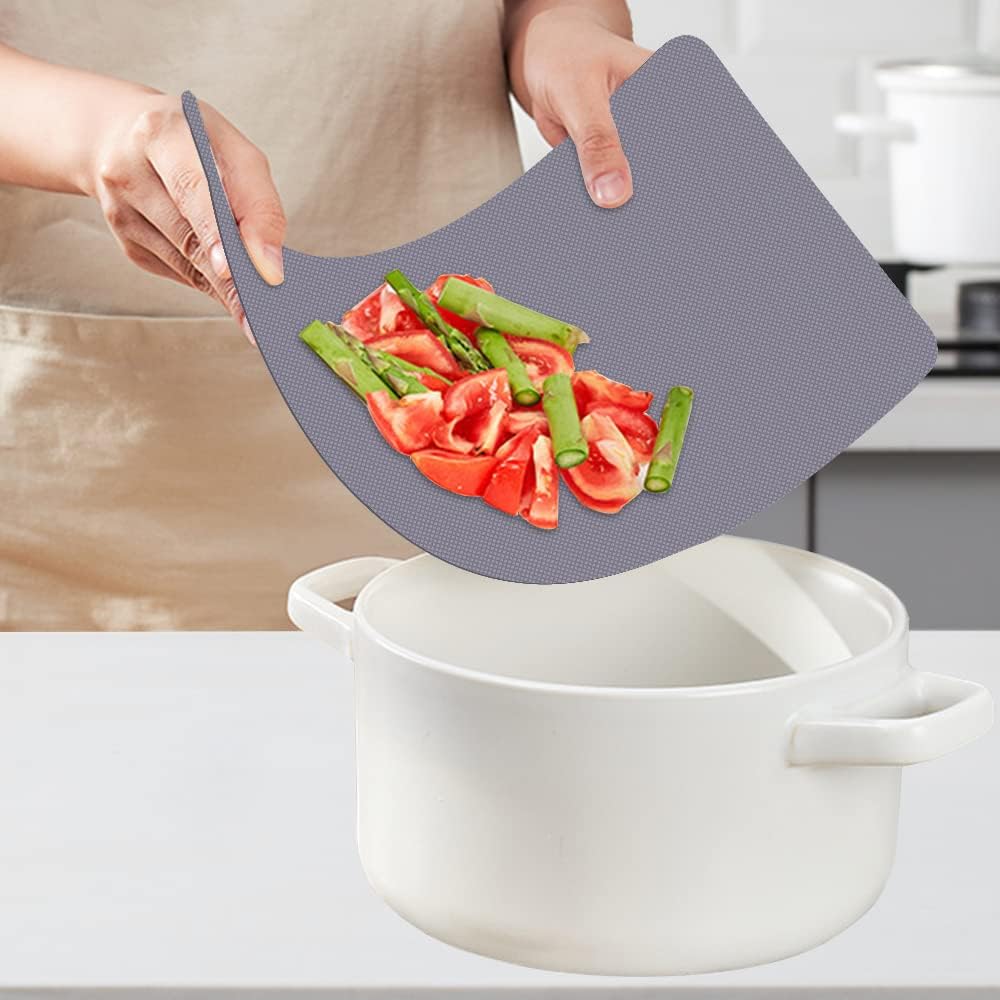 WK Flexible Plastic Cutting Boards for Kitchen Set of 10, Plastic Cutting Mats with Hole, Color Coded Cutting Board, Nonslip, BPA Free, Dishwasher Safe, Multi Size