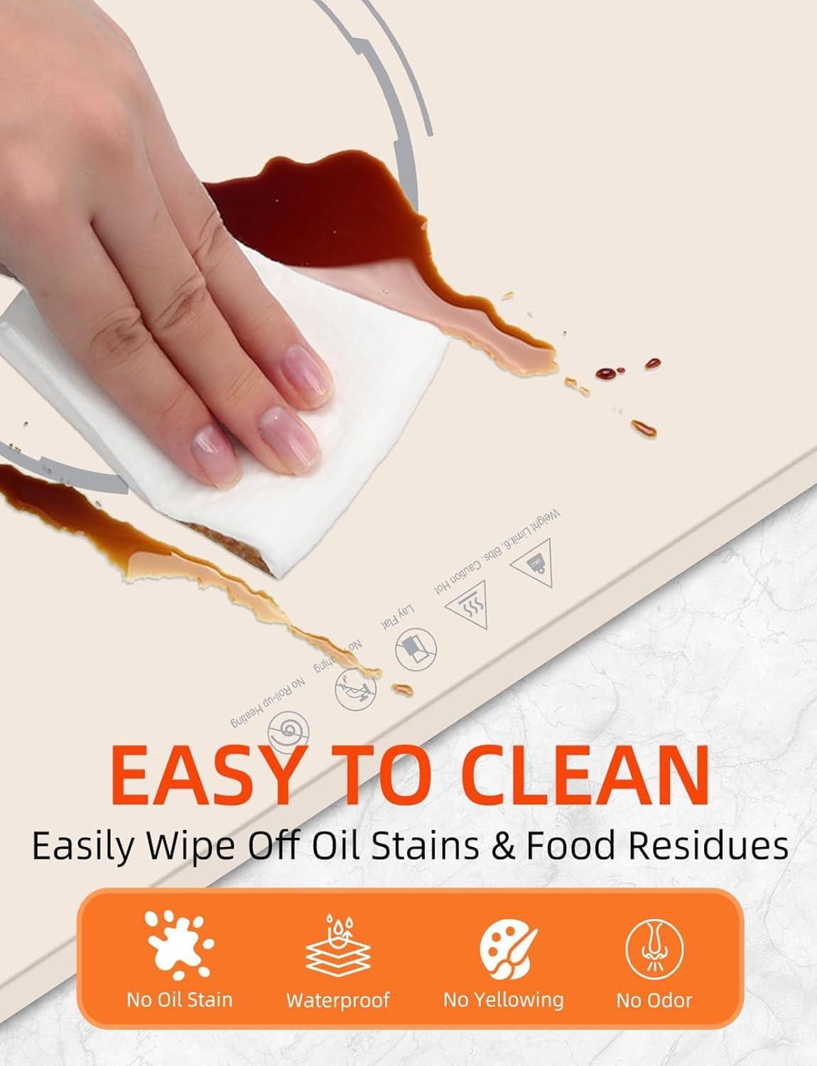 Electric Food Warming Tray, Full-Surface Warming Mat, Roll Up Silicone Heating Tray for Kitchen, Adjustable Temperature Settings & Timer, Food Warmer for Gatherings, Parties, Travel, Beige