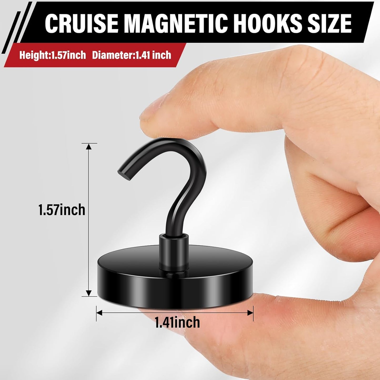 Magnetic Hooks, 150Lbs Black Heavy Duty Magnets Magnetic 2025 Cruise Cabins Ship Essentials Strong Magnet Hook for Classroom Home Refrigerator Door Fridge Camping Hanging 12 Pack