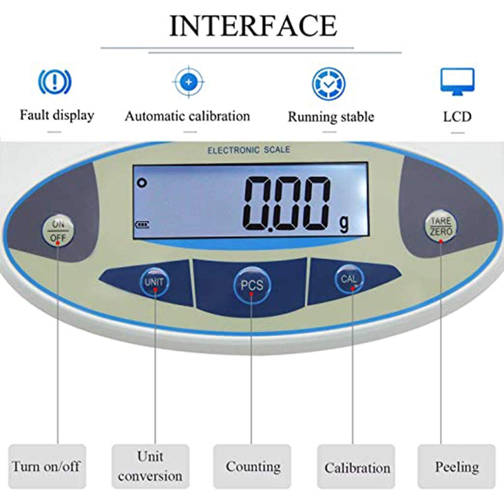 CGOLDENWALL Lab Scale 20kgx0.1g Digital Precision Scale Electronic Balance Laboratory Weighing Industrial Scale Kitchen Counting Scale Scientific Scale Calibrated (20kg, 0.1g)