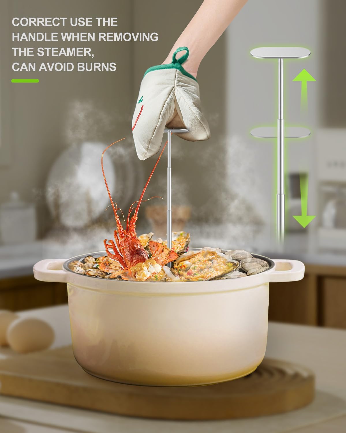 Double Layer Steamer Basket for Cooking - Large Capacity 2-in-1 Stainless Steel Vegetable Steamers, Expandable 5.4-11 Inches Adjustable Steamer Insert for Pots/Instant Pot, Dual Layer Steamers for Baby Food/Seafood/Dumplings