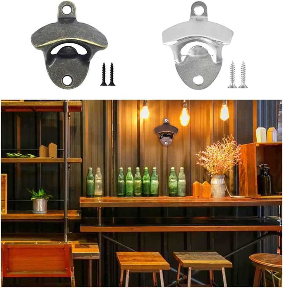 20 Pack Bottle Opener Wall Mounted, Vintage Beer Bottle Opener with Screws for Bars KTV Hotels Homes, (Bronze)