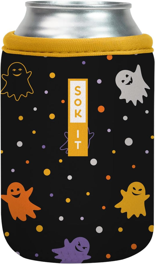Sok It CanSok Sleeve for Beer & Soda Insulated Neoprene Cover (Ghost Party, 12oz Can Sleeve)
