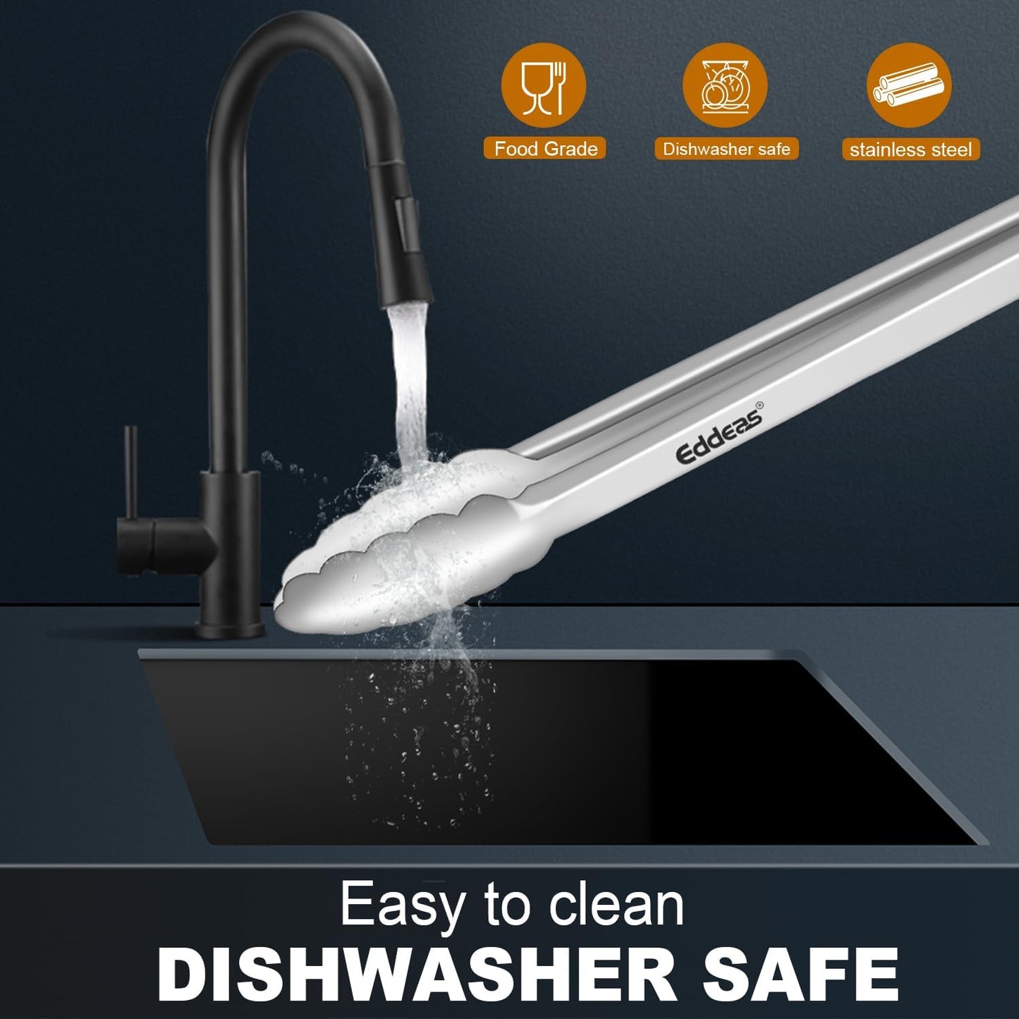 Tongs For Cooking - All Metal Heat Resistant 600 Degrees Kitchen Tongs, Stainless Steel Locking Tongs, For Food,Salad, BBQ, Grill, Dishwasher, Set of 3-7",9" & 12 inch