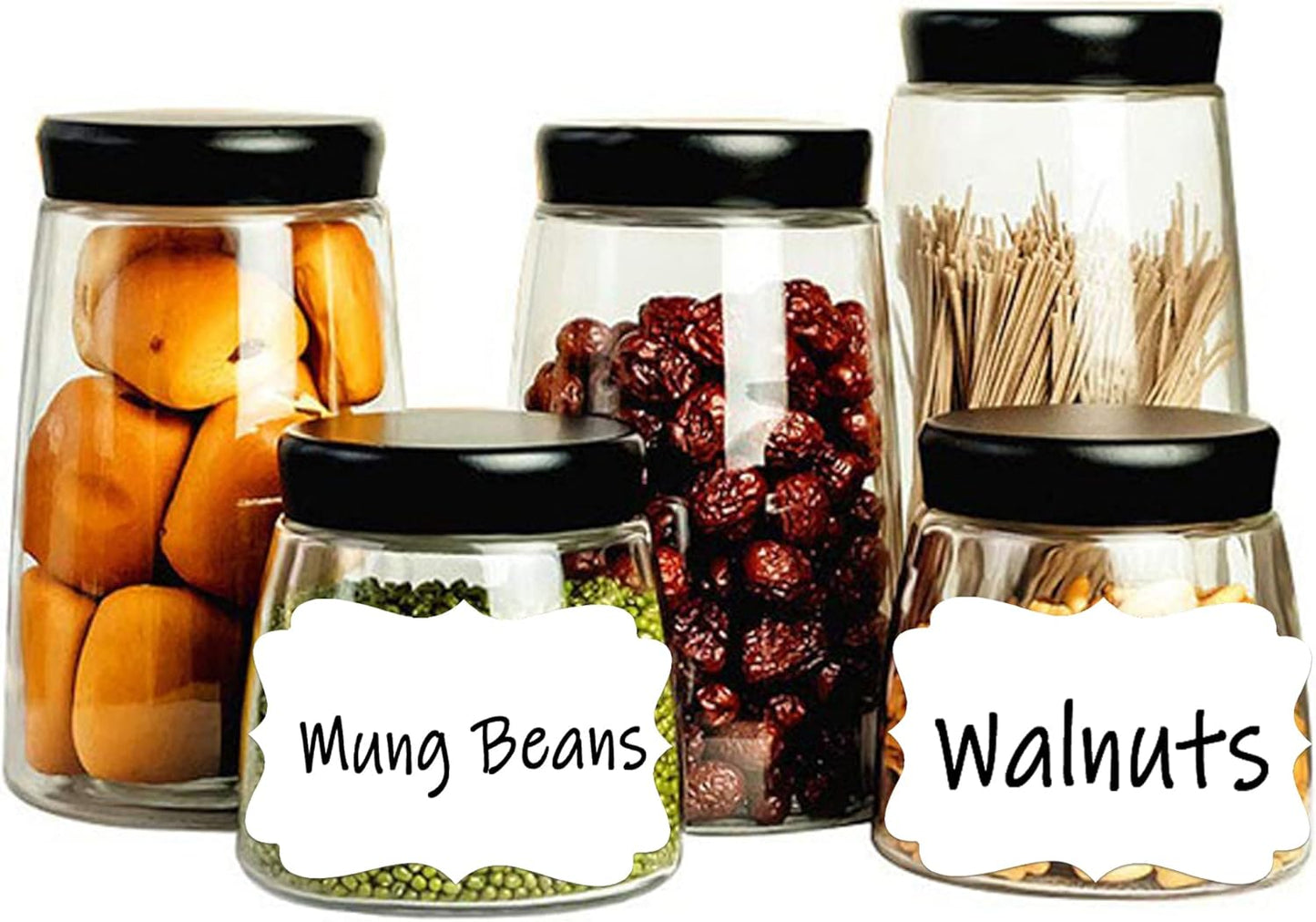 SALEMAR White Label Sticker, 2x3 inch Fancy Shape Labels for Essential Oil Bottle or Food Jars, Name Tags Stickers, 200PCS(White)