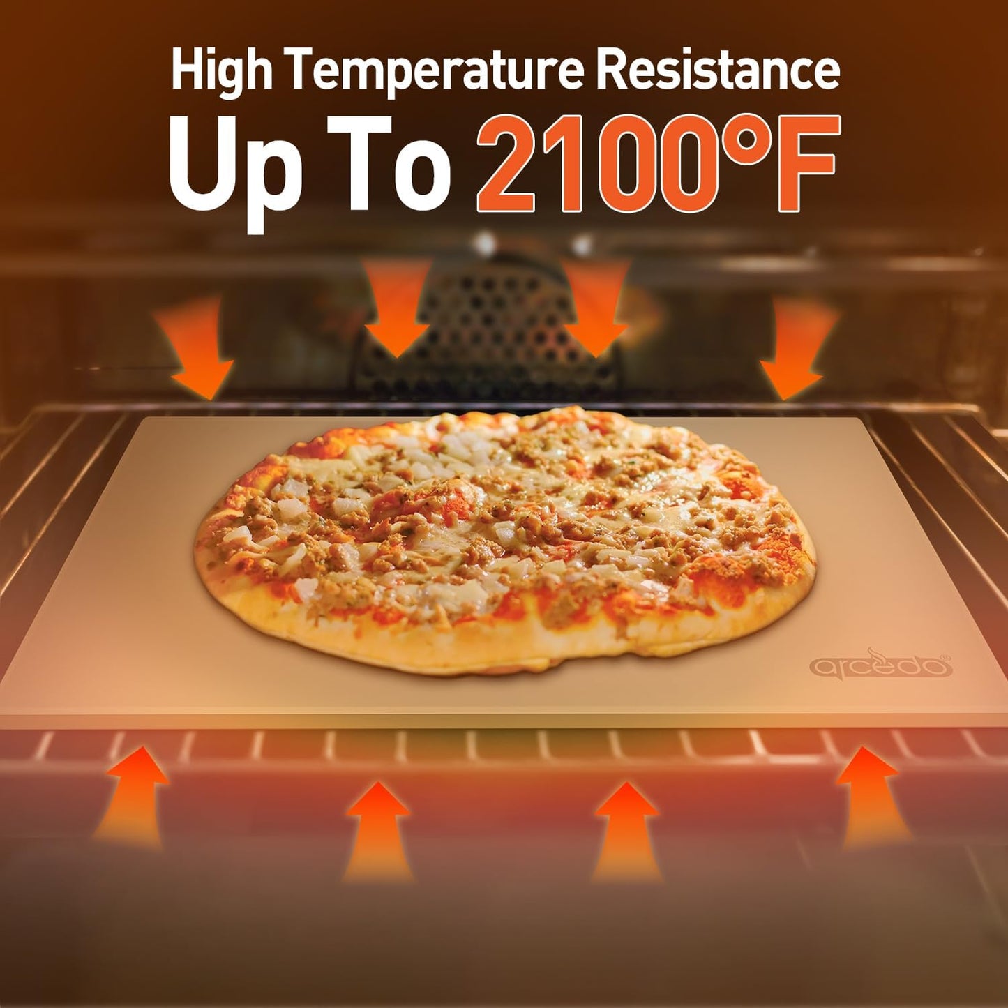 Pizza Stone for Grill 20 x 13.5 Inch, Rectangular Large Baking Stone for Bread Thermal Shock Resistant BBQ Grilling Pizza Pan Cordierite Oven Cooking Pan With PE Scraper