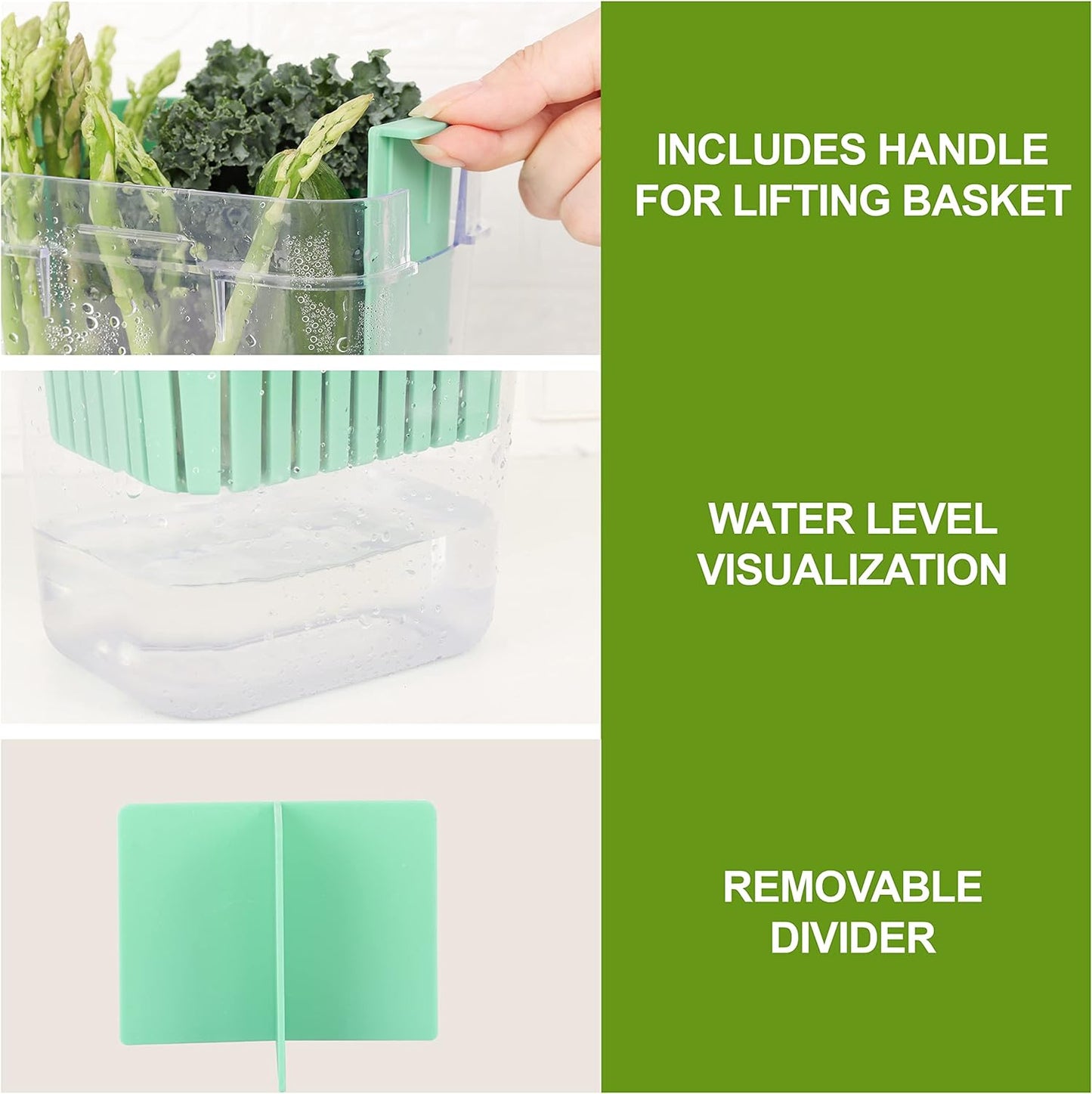 2 Pack Fresh Herb Keeper for Refrigerator, Clear BPA-Free Herb Saver, Storage Container for Cilantro, Parsley, Thyme, Mint & Asparagus, Preserver Keeps Fresh Herbs for 3 Times Longer