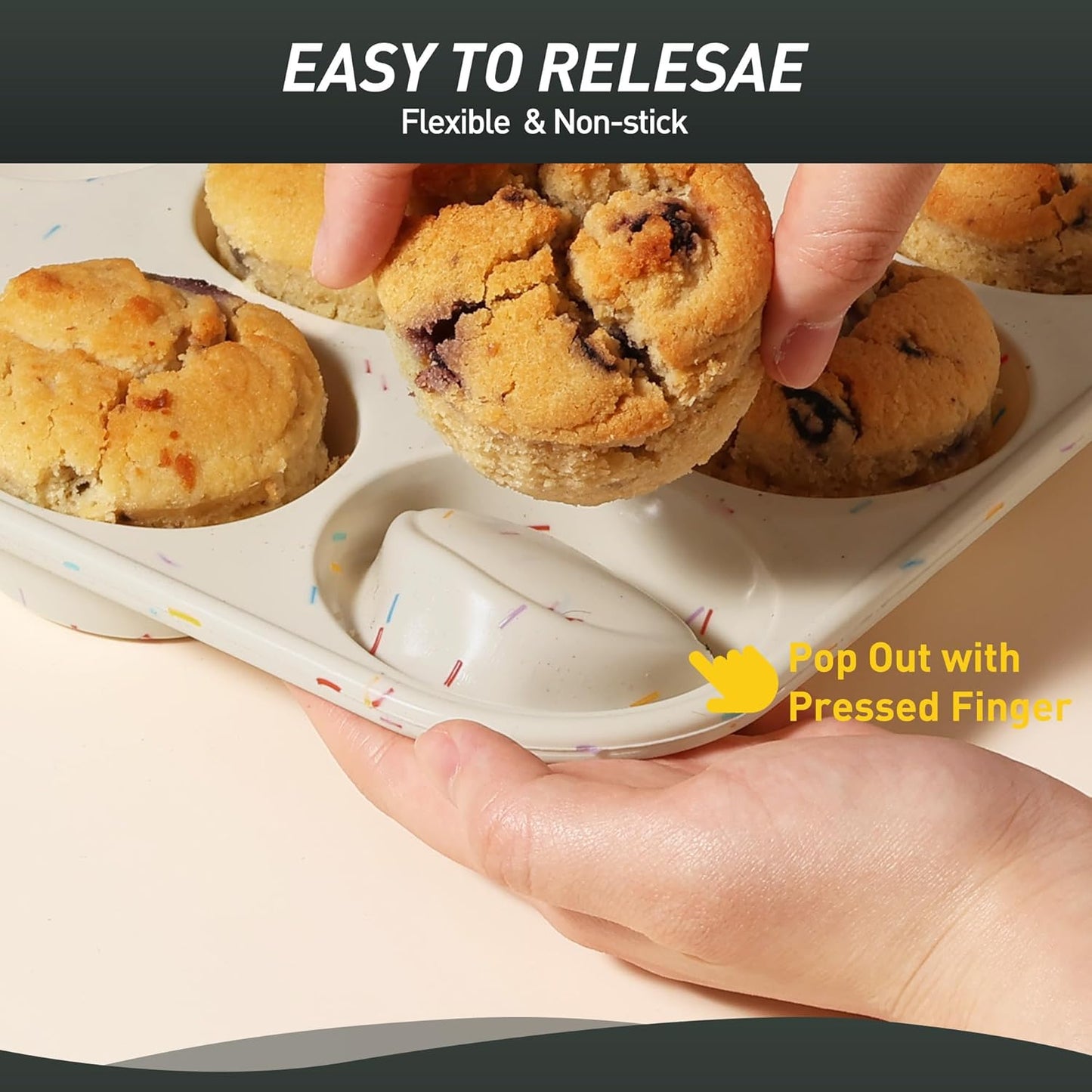 2 Pack 6 Cups Silicone Mini Muffin Pan with Metal Reinforced Frame Silicone Molds Cupcake Cake Baking Pans Cookie Baking Chocoflan Cupcake Mold Cake Molds Kitchen Baking Mom Gift Home Essentials