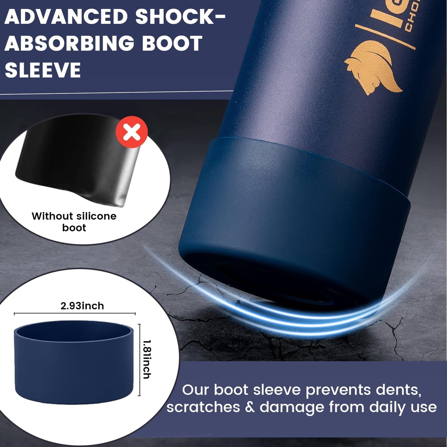 Lexlion Fruit Infuser Water Bottle - 22 Oz, Triple Walled Insulated Stainless Steel, Thermal Leaf Infuser, Silicone Sleeve, 3 Lids Leakproof, Metal Mug