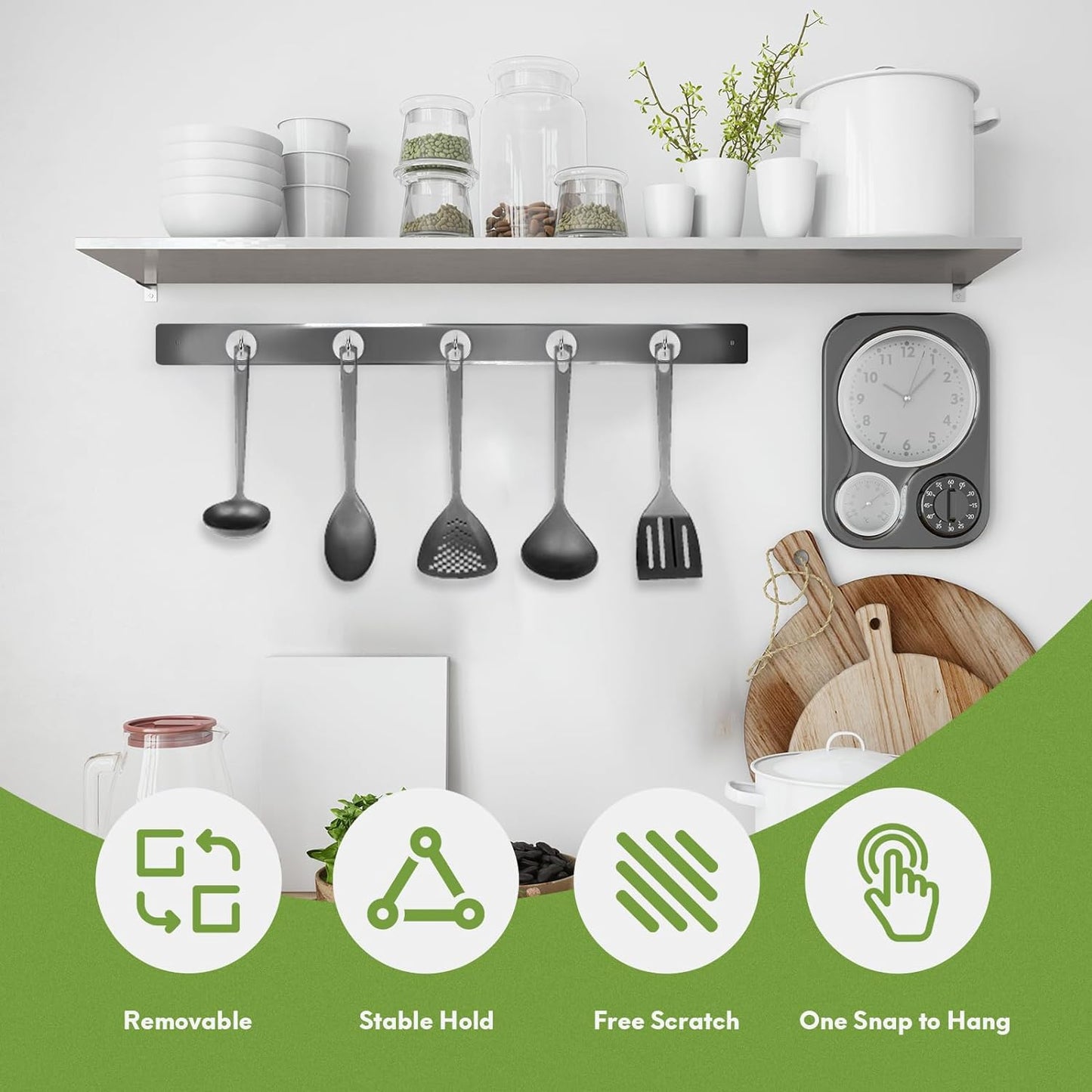 Neosmuk Magnetic Hooks, Cruise Ship Essentials, 80lb+ Heavy Duty Magnetic Hooks for Cruise Cabins, Refrigerator, Grill, Hanging, and Travel | Extra Strong Must-Haves Magnet Hook,Silver