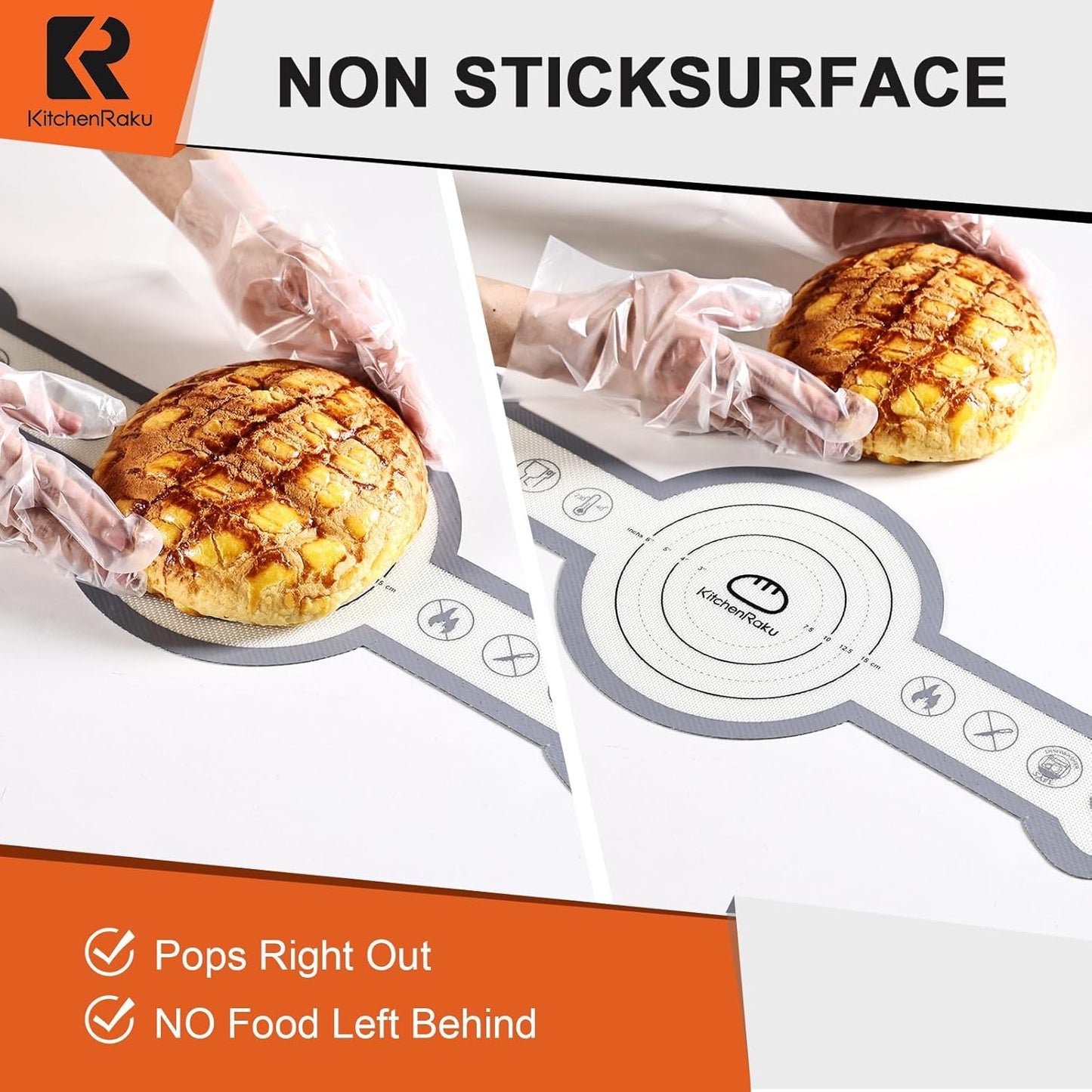 Cook's Aid 2 Pcs Silicone Bread Sling for Dutch Oven, Non-Stick Bread Baking Mat Set, Reusable Sourdough Bread Sling with Long Handles for Easier Transfer for Dough