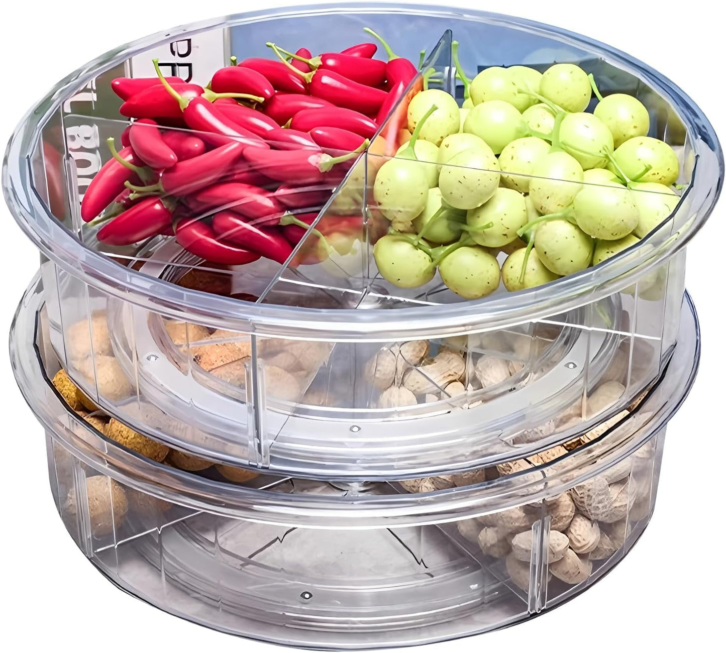 4 Pack Lazy Susan, 10.5 Inch Lazy Susan Organizer, 360 Degree Swivel, for Kitchen, Pantry, Refrigerator, Bathroom and Vanity Countertops (Clear) (4P-10.5 Inch)