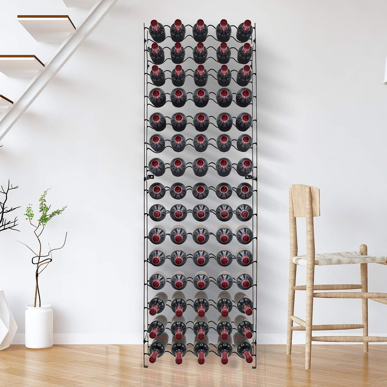 Sorbus Wine Rack Freestanding Floor - Wine Bottle Holder Holds 75 Bottles of Wine - 75 Bottle Capacity Wine Storage for Any Bar, Wine Cellar, Kitchen, Dining Room