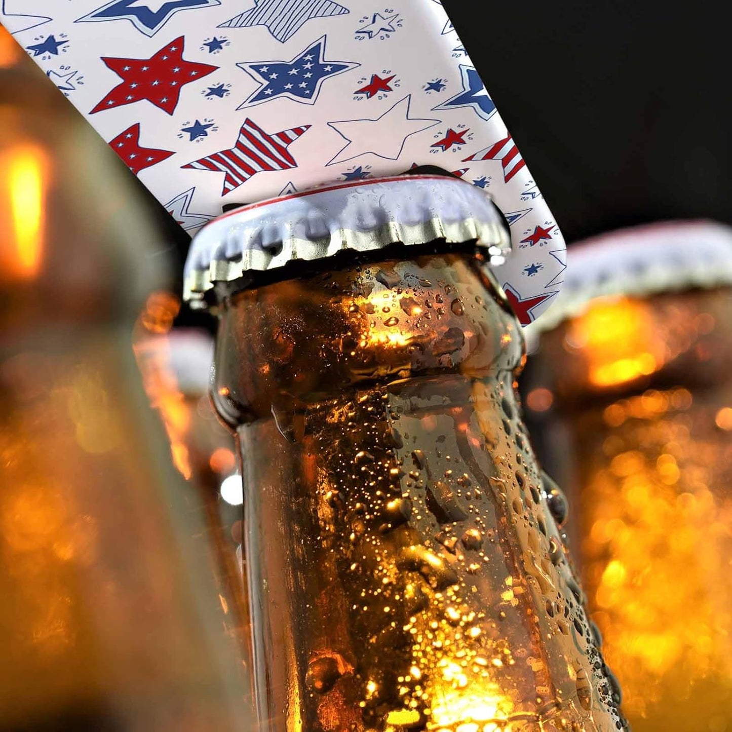 Doodle Stars Stainless Steel Bottle Opener Cartoon Xmas Decoration Christmas Vintage Flat Beer Bottle Opener Keychain for Home Kitchen Bar Restaurant Party Birthday Gift