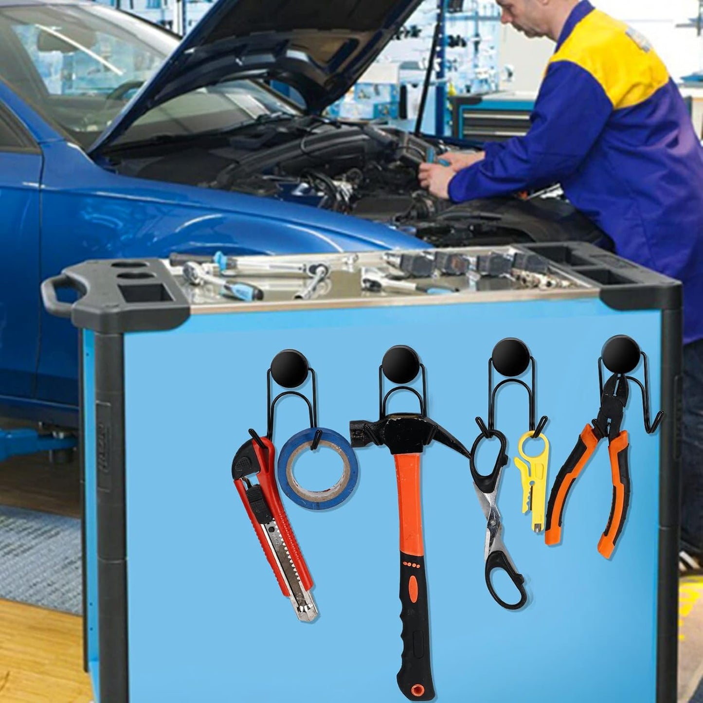 Magnetic Hooks 304 Stainless Steel Hooks Heavy Duty Magnets Hanging Hooks for Refrigerator Grill Toolbox Cabins Outdoor,Cruise Essentials Camper Accessories,8pack(Black,1.3in-2 60Lbs)