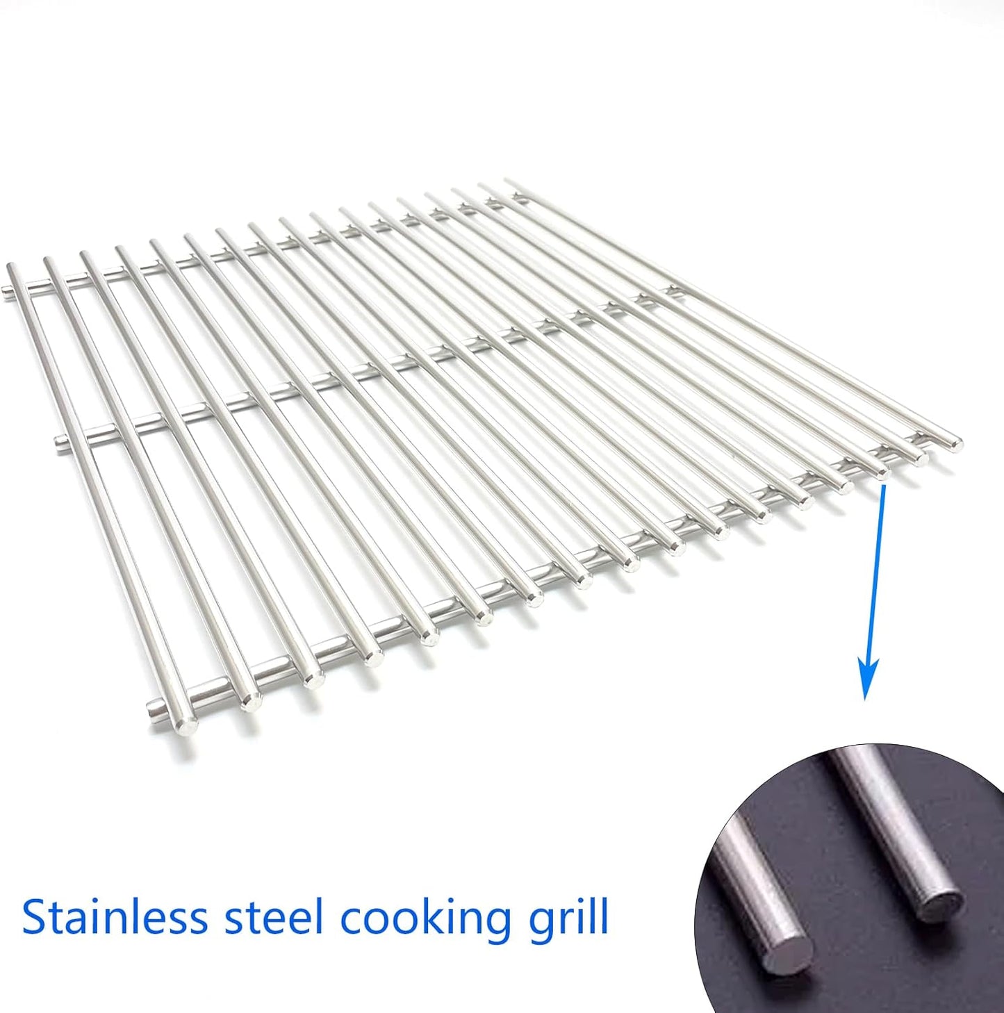 15" Stainless Steel 2 Grid Grates Replacement Parts for Broil King 9865-54, 9453-57, 9453-54, 9453-64, 9869-74c, 945584 Broil-Mate, Huntington, Crown, Sterling 20, 20B, 40, 70, 90 Gas Grill