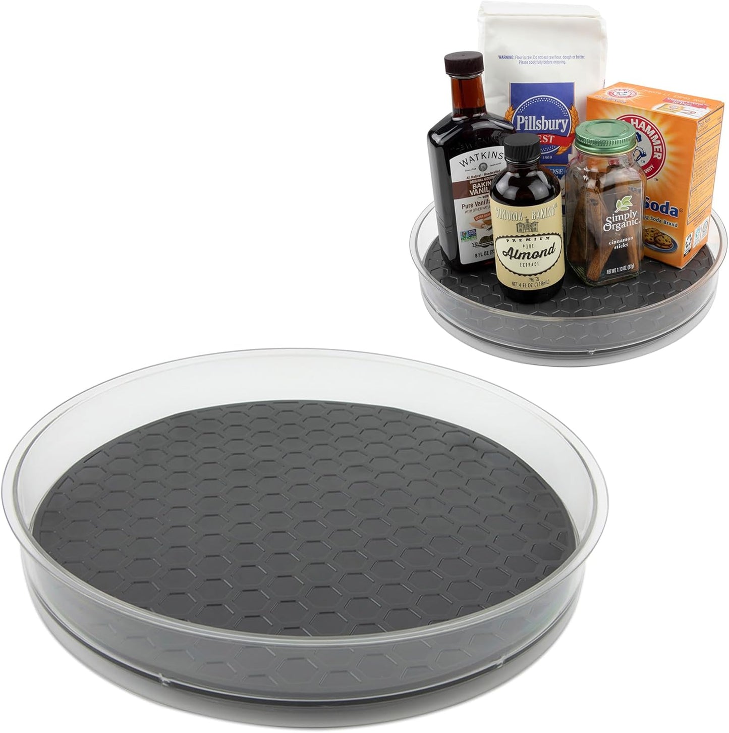 Spectrum Lazy Susan Organizer, Hexa Medium (1-Pack) - Lazy Susan Turntable for Cabinet, Refrigerator, Pantry, Table, & Shelf - Rotating & Spinning Pantry Organization - Spice Rack Storage for Fridge