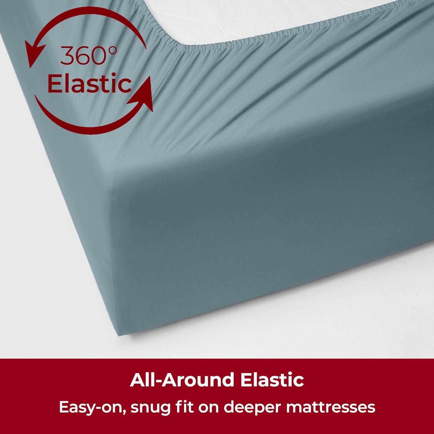 Mellanni Extra Deep Full Sheets - 4 PC Iconic Collection Bedding - Hotel Luxury, Ultra Soft, Cooling Bed Sheets - Wrinkle, Fade, Stain Resistant (Full, Spa Blue)