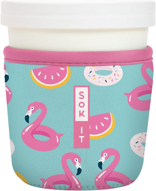 Sok It IceCreamSok Insulated Neoprene Cover (Poolside Perfection, Tapered Ice Cream Pints)