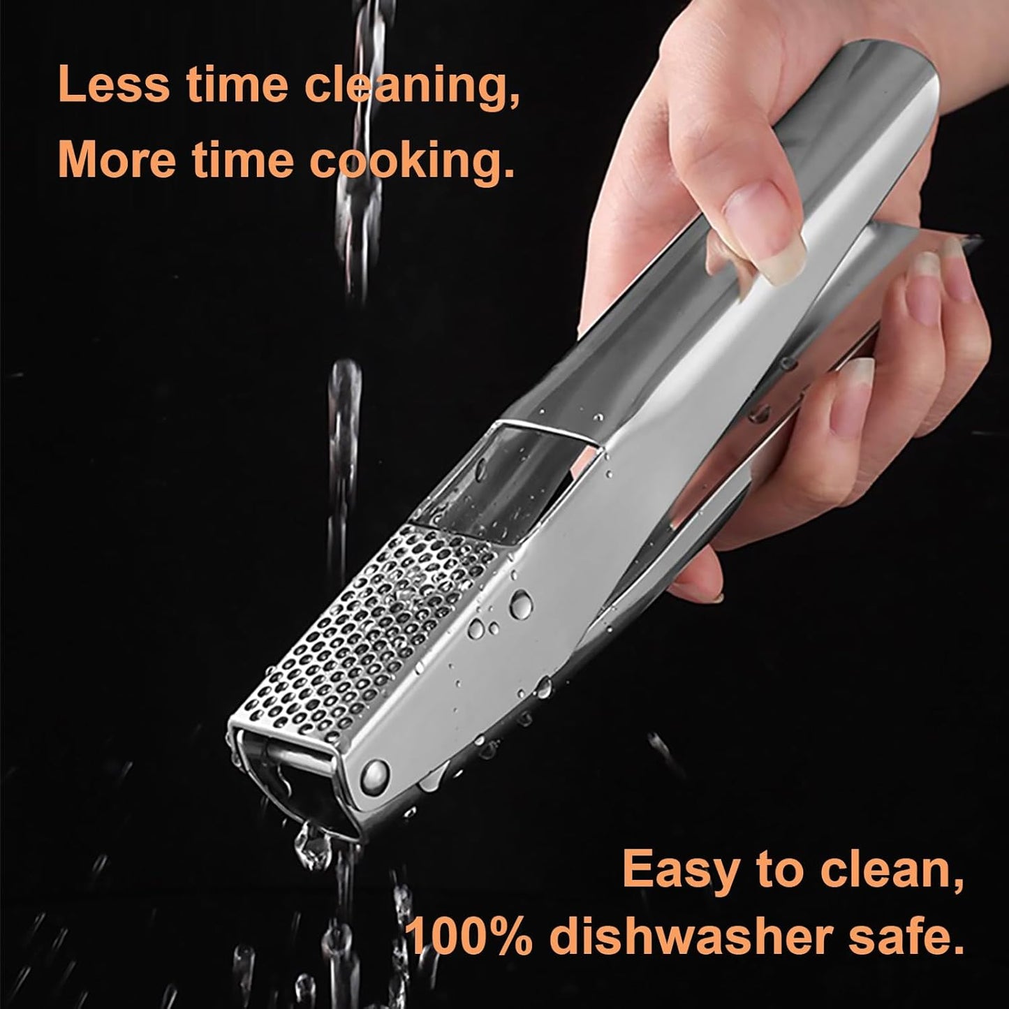 Stainless Steel Garlic Press,Premium Garlic Crusher & Mincer - Leak-Proof, Easy to Clean, Rust-resistant, Dishwasher Safe!