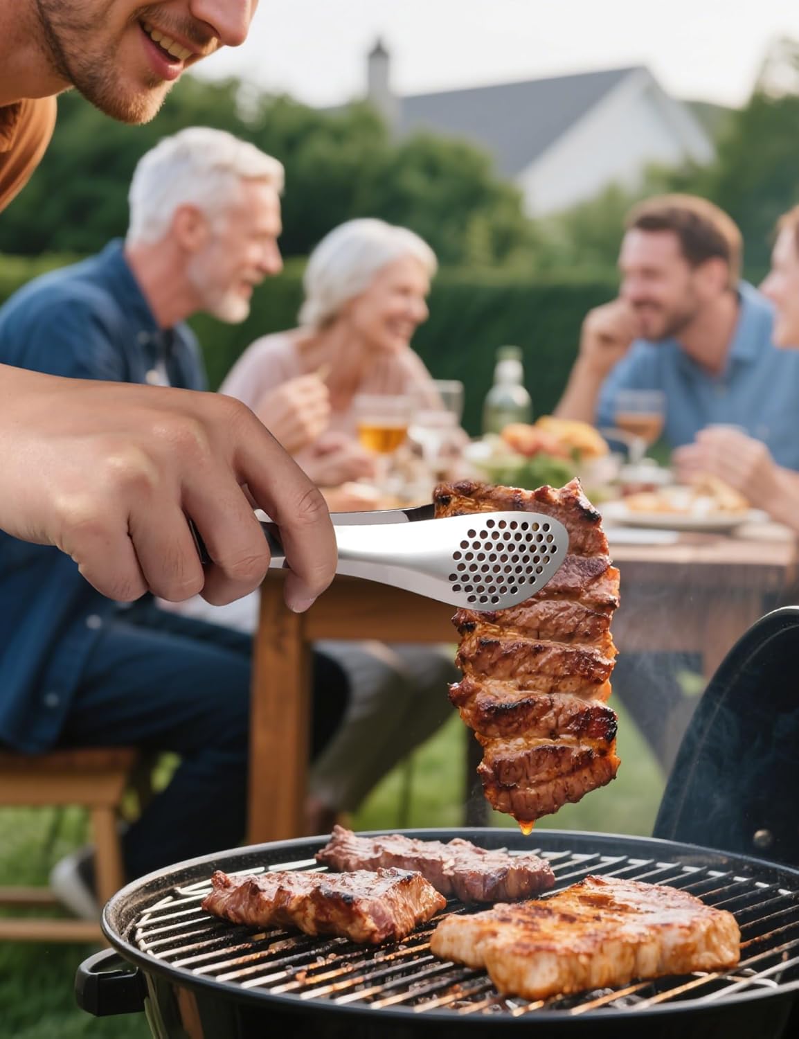 MSY BIGSUNNY 9 inch Buffet Tongs, Set of 2 Stainless Steel Food Serving Tongs