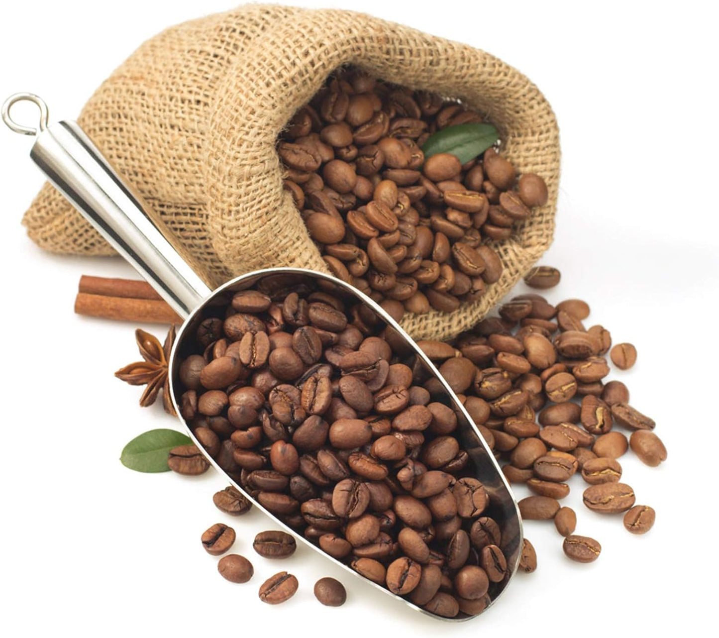 P&P CHEF Food Ice Scoop, Stainless Steel Scoop, Metal Candy Popcorn Flour Utility Scooper for Wedding Party Bar Kitchen Bath, Heavy Duty & Dishwasher Safe, (12oz, 1Pc)