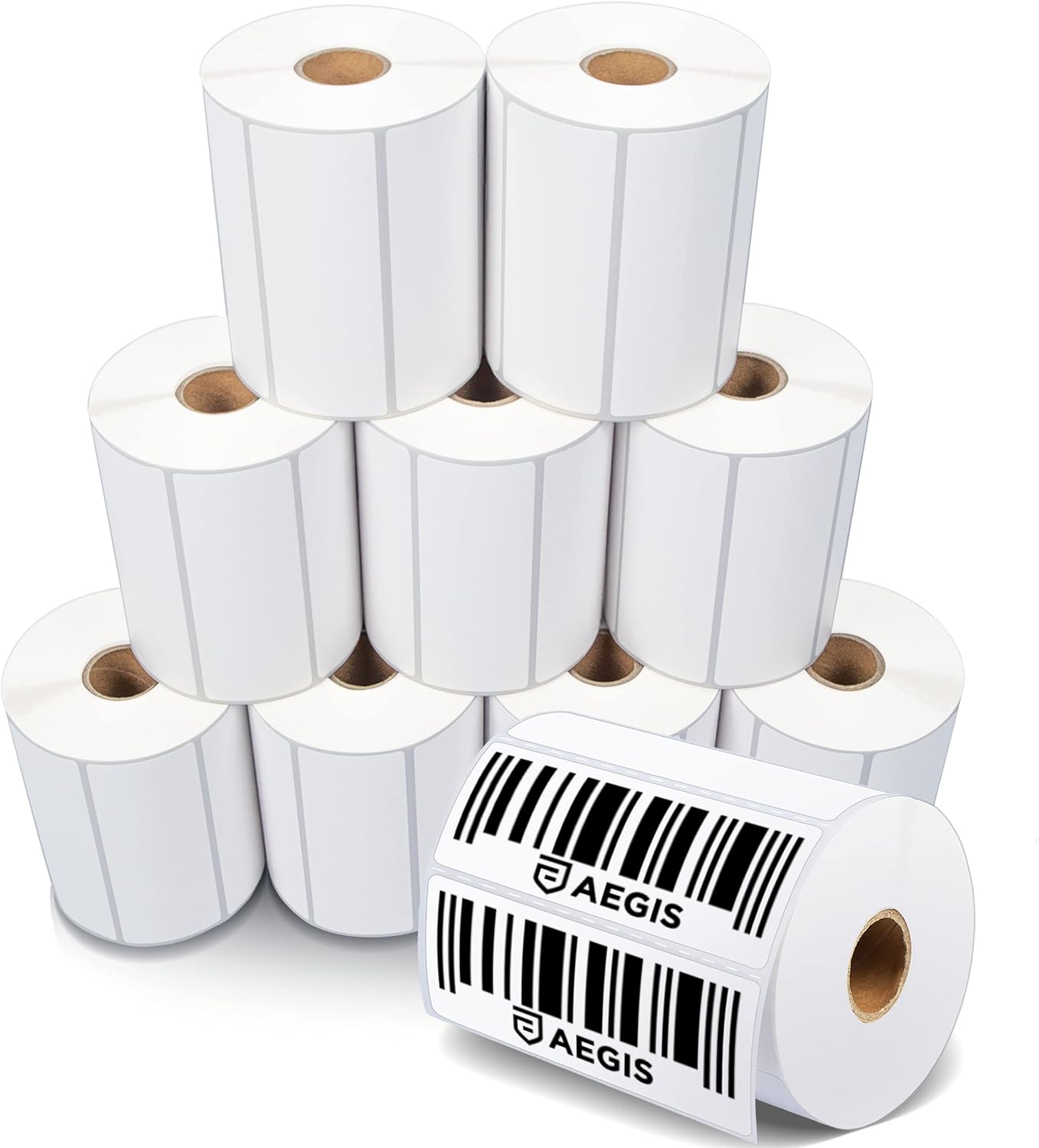 Aegis Adhesives - 4” X 1.5” Direct Thermal Labels for Printing Barcodes, Address, Perforated & Compatible with Rollo, Zebra, & Other Desktop Label Printers (10 Rolls, 900/Roll)