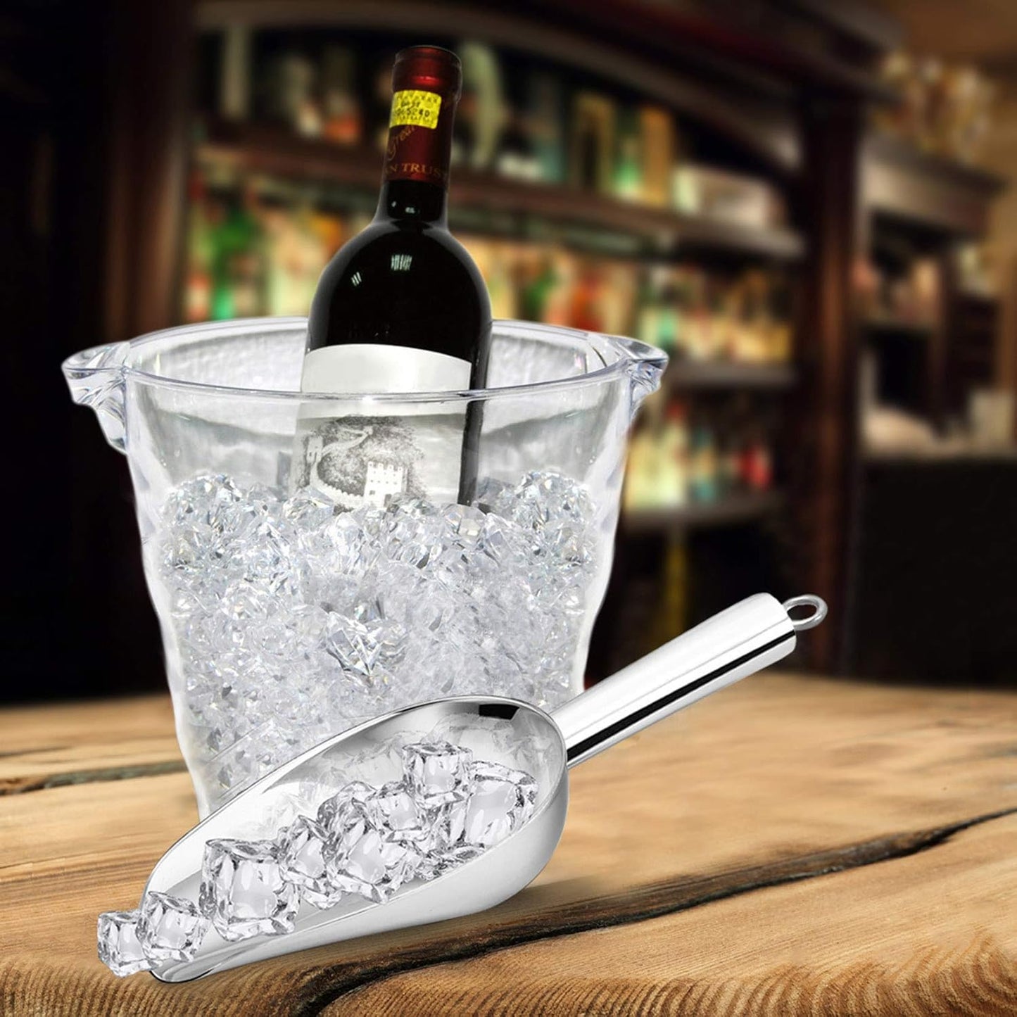 P&P CHEF Food Ice Scoop, Stainless Steel Scoop, Metal Candy Popcorn Flour Utility Scooper for Wedding Party Bar Kitchen Bath, Heavy Duty & Dishwasher Safe, (12oz, 1Pc)