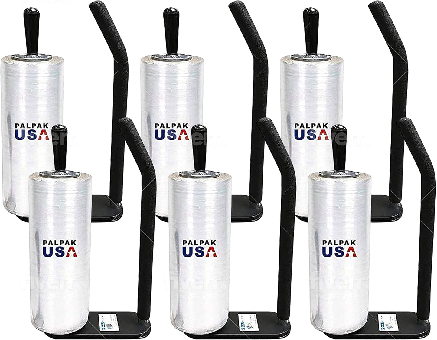 New! PalPak300 BACKSAVER - Best Selling Stretch Film Dispenser with Extended Handle, Industrial Strength for Packing Wrap, Holds 14"-20" Rolls with Adjustment Furniture, Boxes & Pallets (6 Pack)