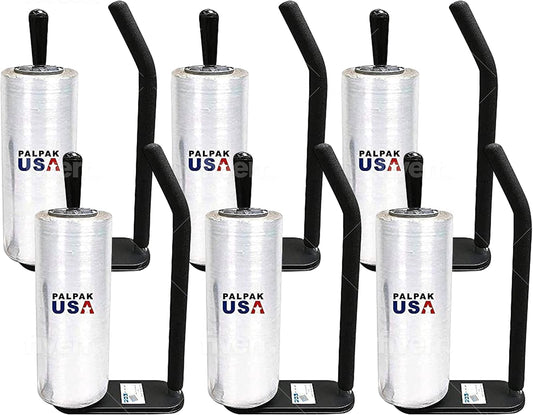 New! PalPak300 BACKSAVER - Best Selling Stretch Film Dispenser with Extended Handle, Industrial Strength for Packing Wrap, Holds 14"-20" Rolls with Adjustment Furniture, Boxes & Pallets (6 Pack)