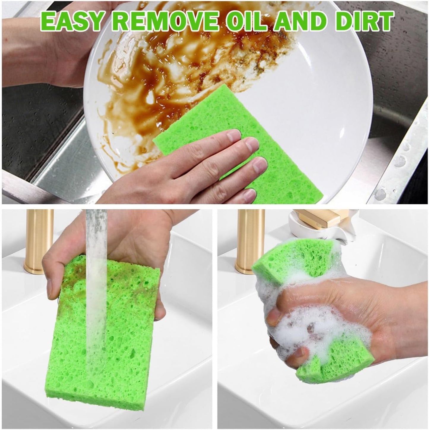 YoleShy Sponge Kitchen Natural Cellulose Sponges 10 Pack Compressed Sponges for Cleaning Reusable Dish Sponges Kitchen Non-Scratch DIY for Kids