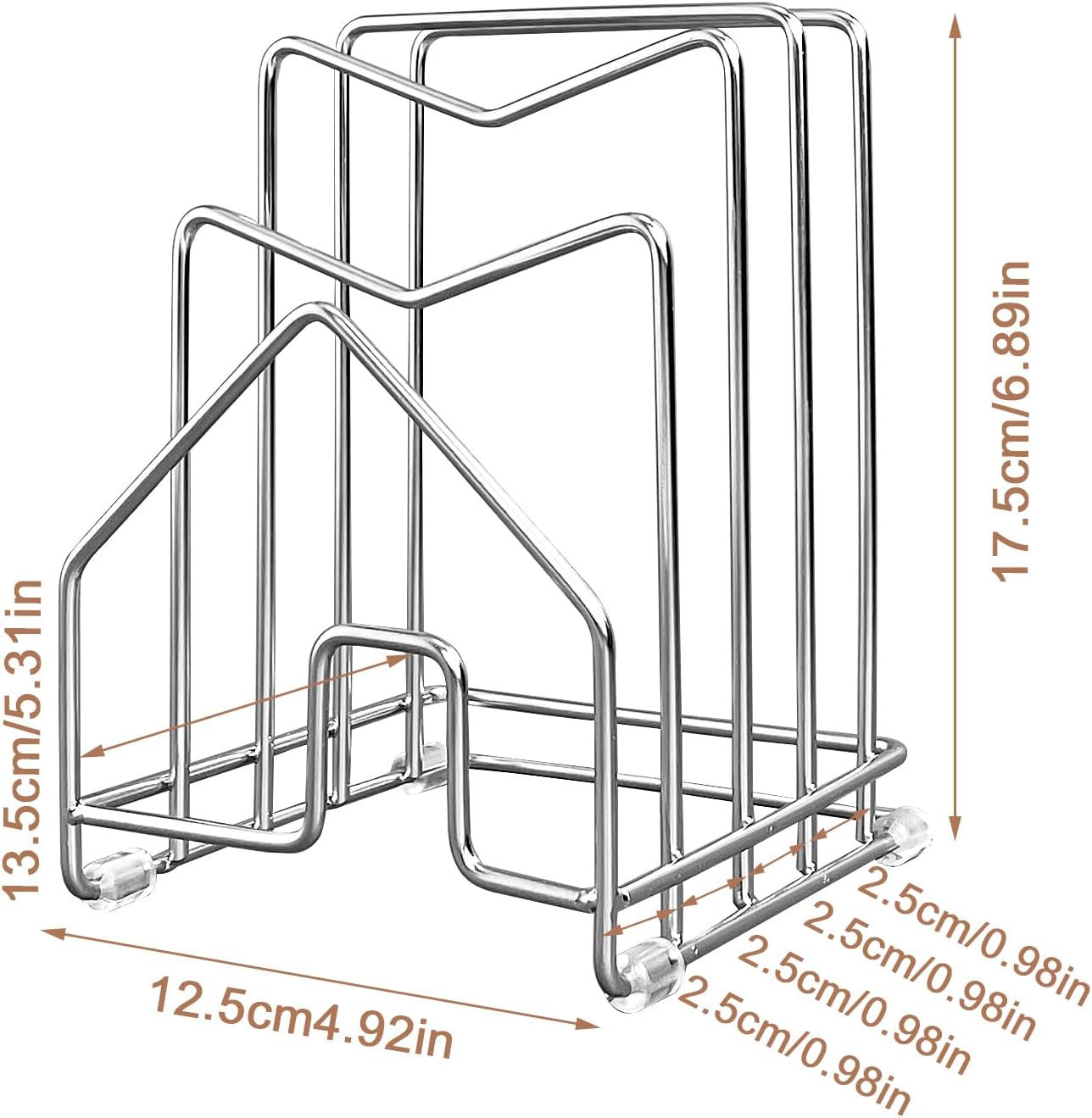 Pot Lid Organizer Cutting Board Holder Inside Cabinet 304 Stainless Steel Pots and Pan Organizer Under Cabinet Pot Cover Cookie Sheet Bakeware Serving Tray Cooling Rack Stand Kitchen Countertop