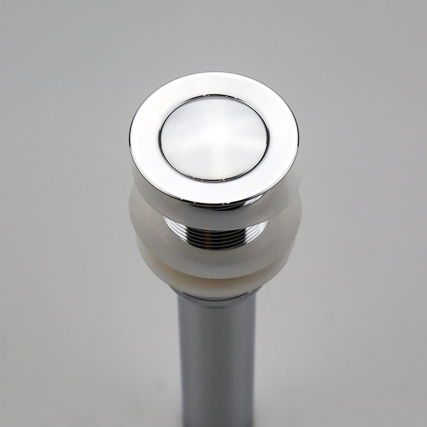 Polished Chrome Pop Up Sink Drain without Overflow, Bathroom Faucet Vessel Vanity Sink Drain Stopper