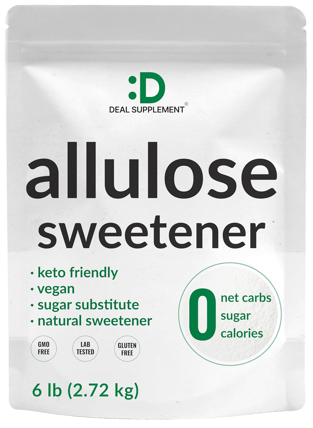 Allulose Sweetener 6 Pounds – Natural Sugar Substitutes, No Aftertaste – Keto Friendly, Vegan, Zero Net Carb, Zero Calorie – Great for Cooking & Baking
