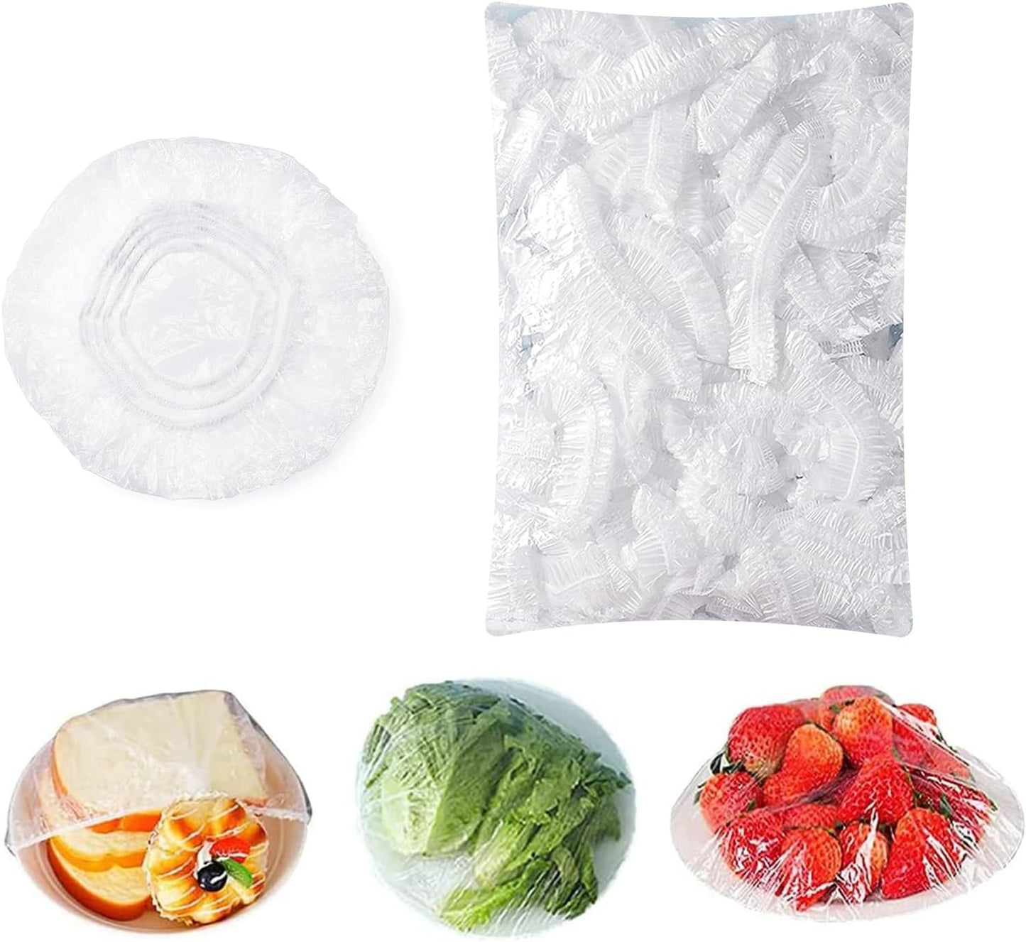 Homelove 150pcs Plastic Bowl Covers Food Cover Dish Covers, Reusable Elastic Stretch Fresh Keeping Bags, Kitchen Dining Plate Bread Proofing Food Storage Covers, Universal Kitchen Plastic Wrap