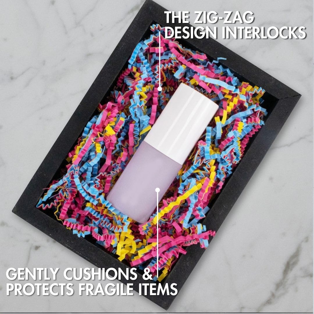 MagicWater Crinkle Cut Paper for Gift Baskets - 2LB - Fiesta Blend - Perfect for Shredded Paper Filler, Basket Filler, Gift Boxes, Bridesmaid Gifts, Halloween Stuffers & More – Ideal for All Occasions