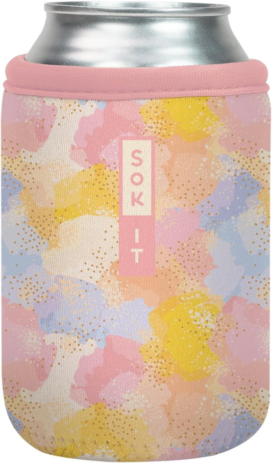 Sok It CanSok Sleeve for Beer & Soda Insulated Neoprene Cover (Watercolor Glimmer, 12oz Can Sleeve)